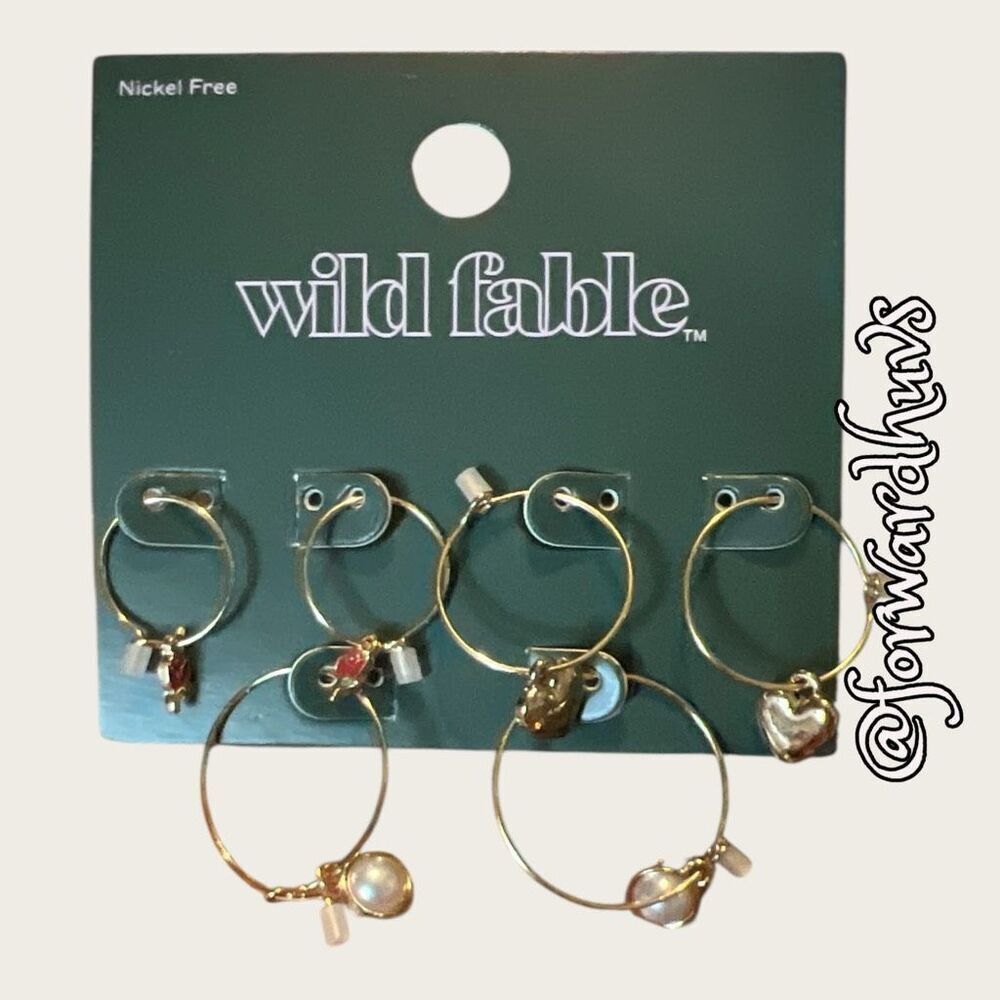 Bundle Sale 3 for $15 | Wild Fable Cherry Hoop Trio – Nickel-Free Earring Set - Picture 6 of 7